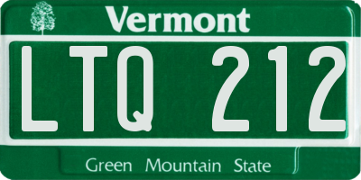 VT license plate LTQ212