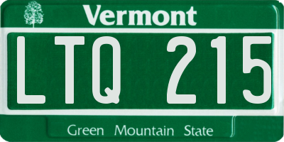 VT license plate LTQ215