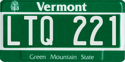 VT license plate LTQ221