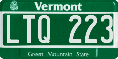 VT license plate LTQ223