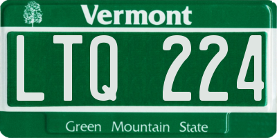 VT license plate LTQ224
