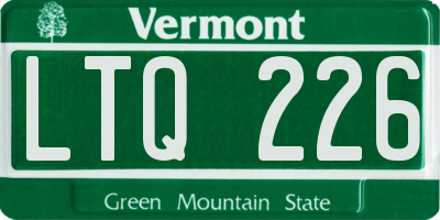 VT license plate LTQ226