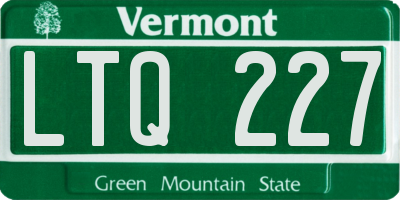 VT license plate LTQ227