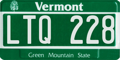 VT license plate LTQ228