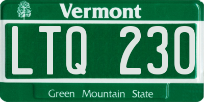 VT license plate LTQ230