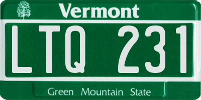 VT license plate LTQ231