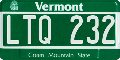 VT license plate LTQ232