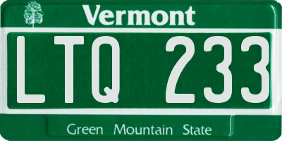 VT license plate LTQ233
