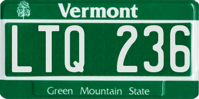 VT license plate LTQ236