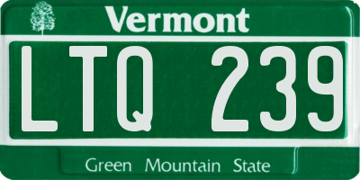 VT license plate LTQ239