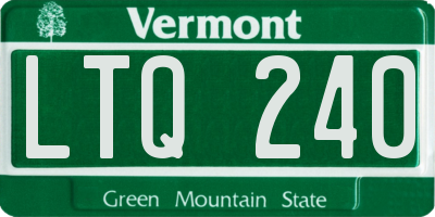 VT license plate LTQ240