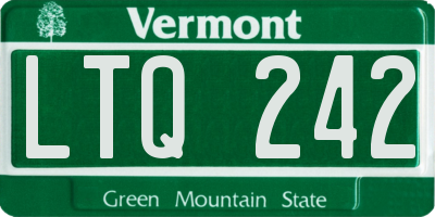 VT license plate LTQ242