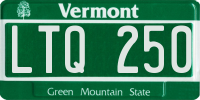VT license plate LTQ250