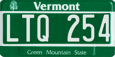 VT license plate LTQ254