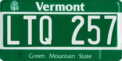 VT license plate LTQ257