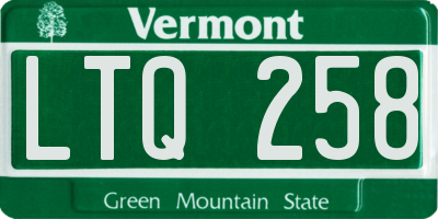 VT license plate LTQ258