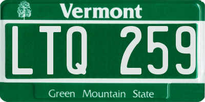 VT license plate LTQ259