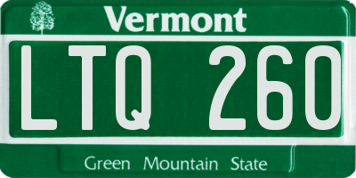 VT license plate LTQ260