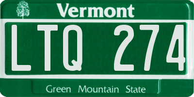 VT license plate LTQ274