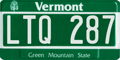 VT license plate LTQ287