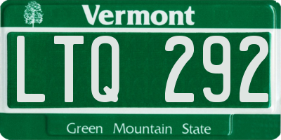 VT license plate LTQ292