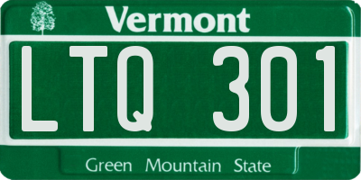 VT license plate LTQ301