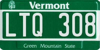VT license plate LTQ308