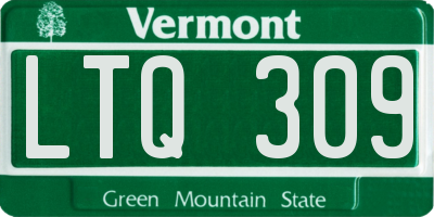 VT license plate LTQ309