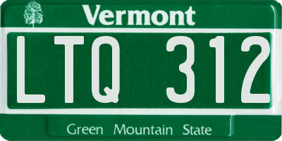 VT license plate LTQ312