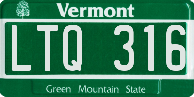 VT license plate LTQ316