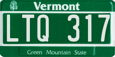 VT license plate LTQ317