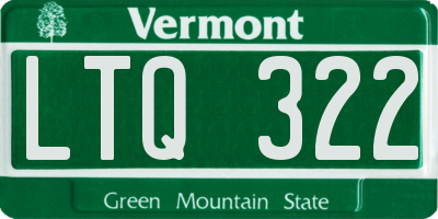 VT license plate LTQ322