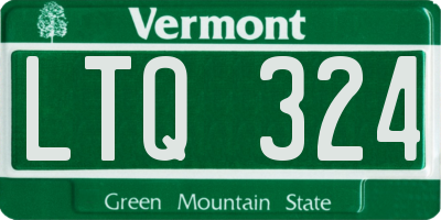 VT license plate LTQ324