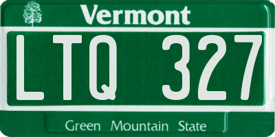 VT license plate LTQ327