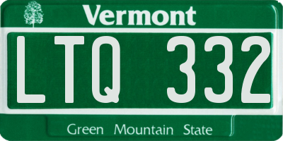 VT license plate LTQ332