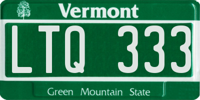 VT license plate LTQ333