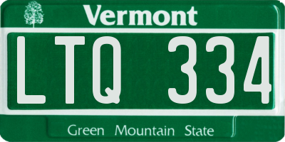VT license plate LTQ334