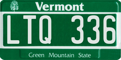 VT license plate LTQ336