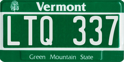 VT license plate LTQ337