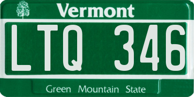 VT license plate LTQ346