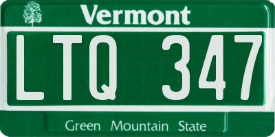 VT license plate LTQ347