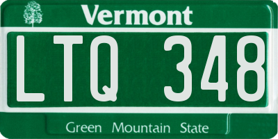 VT license plate LTQ348