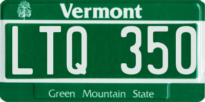 VT license plate LTQ350