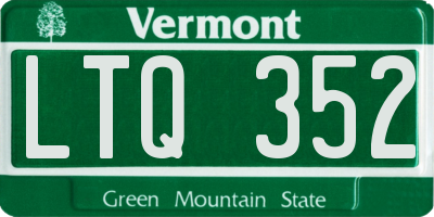 VT license plate LTQ352