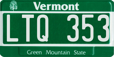 VT license plate LTQ353