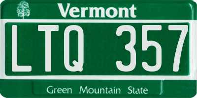 VT license plate LTQ357