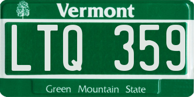 VT license plate LTQ359
