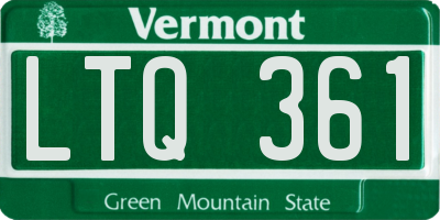VT license plate LTQ361