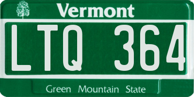 VT license plate LTQ364