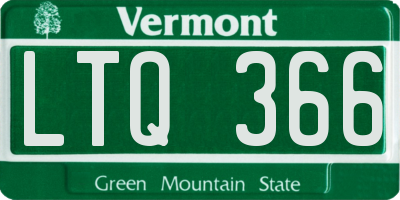 VT license plate LTQ366